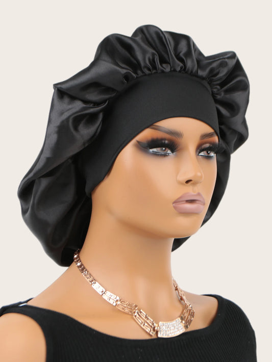 Unisex Head Wrap Elastic Band Bonnet Sleep Cap Extra Large Satin Silky Bonnet Sleep with Premium Elastic Band