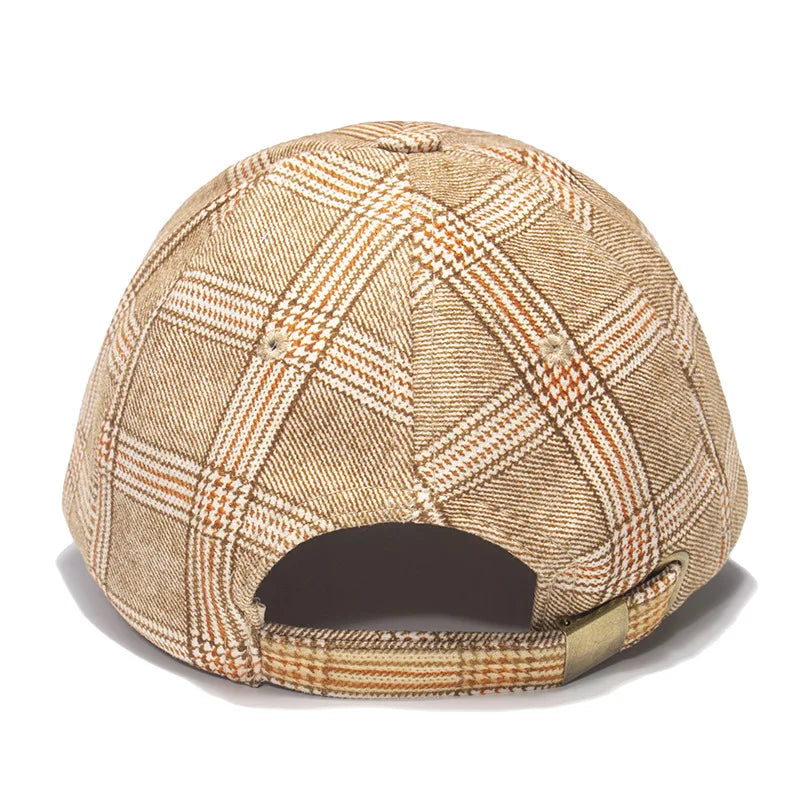 New Baseball Cap Thermal Plaid Outdoor Sun Block Cap Cap