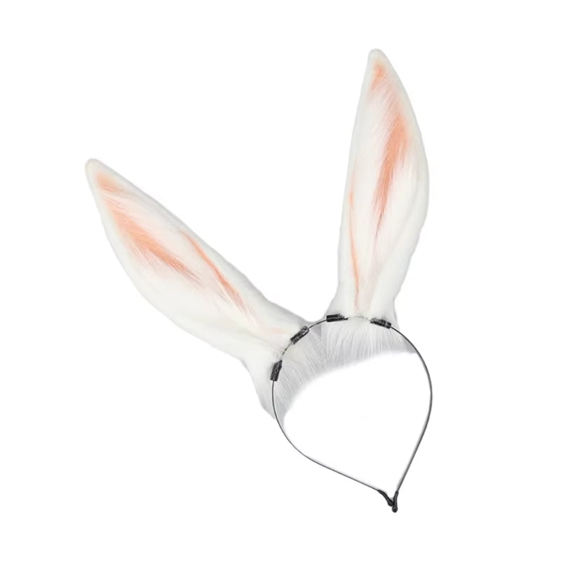 Furry Ear Hairhoop Plush Ear Hairband Animation Bunny-Costume Party Props Headdress Women Accessories Cute Tail/Headband