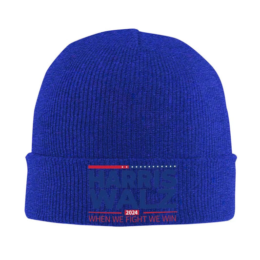 Harris Walz 2024 Election Knitted Hat Beanies Autumn Winter Hats Warm Fashion Cap Men Women