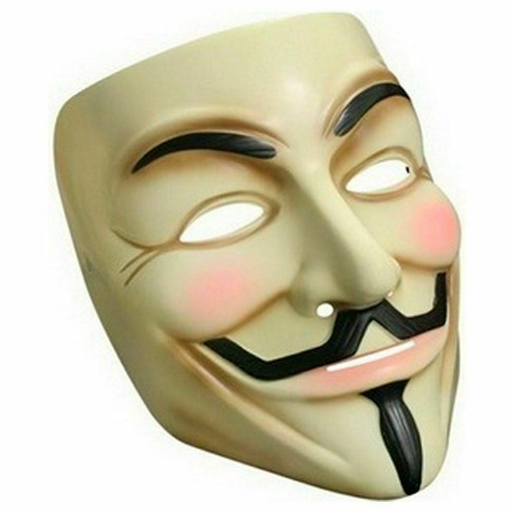 2 Pack of V for Vendetta Mask Fawkes Anonymous Halloween Cosplay Party Costume